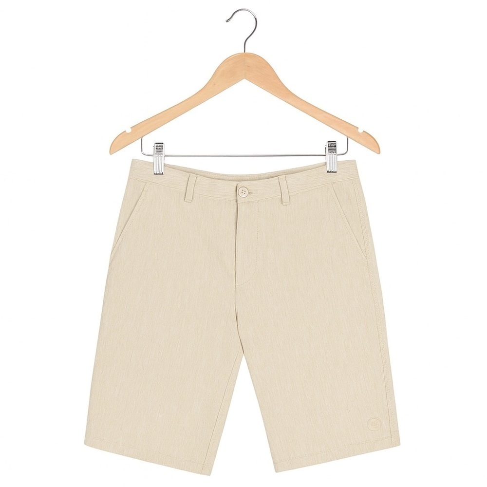 Hang Ten Men's Size 34 Polyester Blend Khaki Classic Flat Front Shorts.